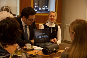 Марко Чито-директор Parmigiani Fleurier SA, Елена Глызина-управляющая Салона часов