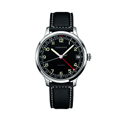 Часы диаметром 42 мм оснащены автоматическим механизмом «L704.2». Отображают часы, минуты, секунды, дату в положении «3 часа», второй часовой пояс. Индикация – одиннадцать крупных белых арабских цифр с люминесцентным покрытием, двойная белая (минутная и 24-часовая) шкала.